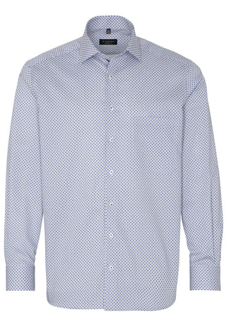 ETERNA COMFORT FIT Langarm Hemd - Blue Pixel Tide - 8079-16-E19K