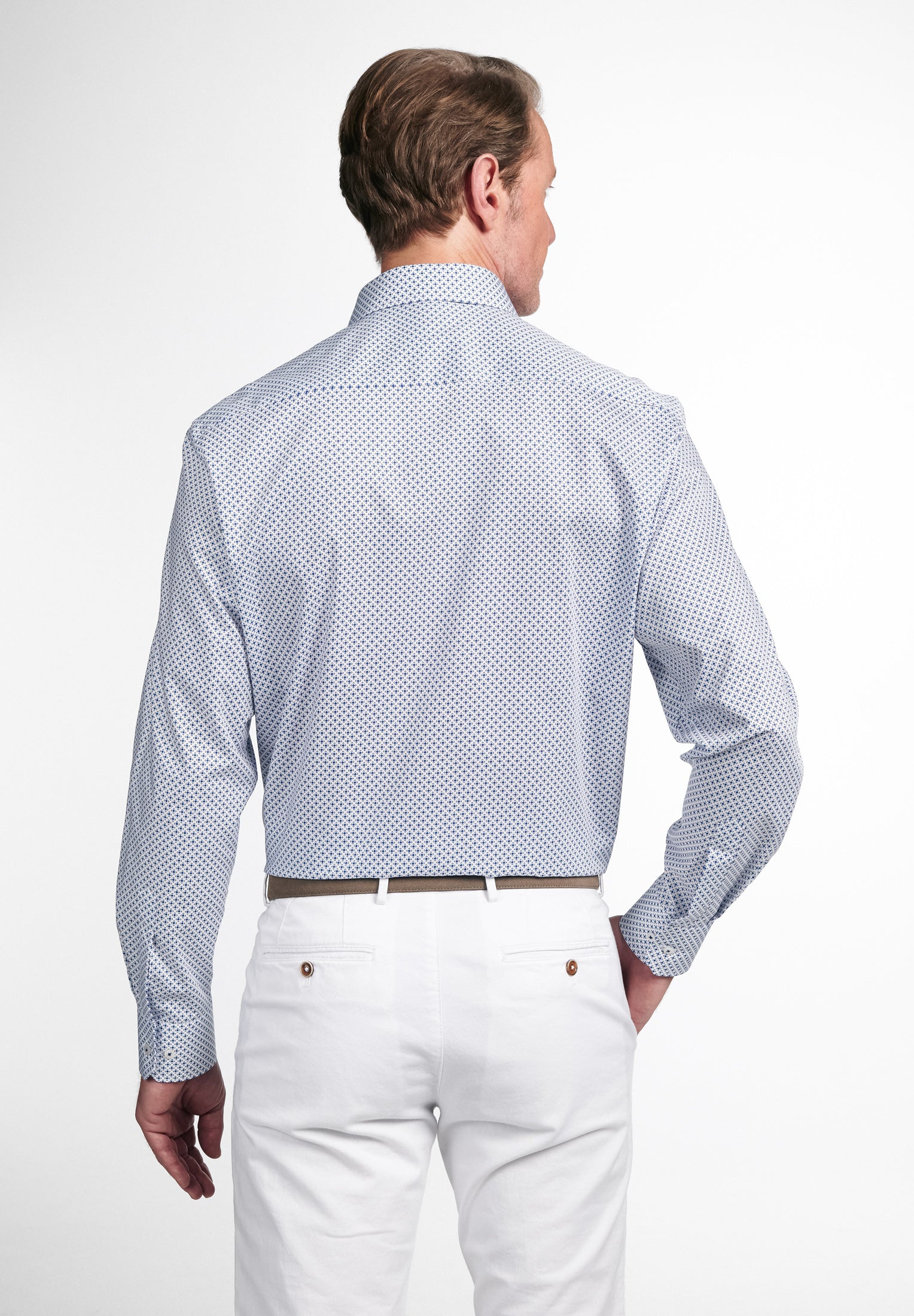 ETERNA COMFORT FIT Langarm Hemd - Blue Pixel Tide - 8079-16-E19K von Eterna