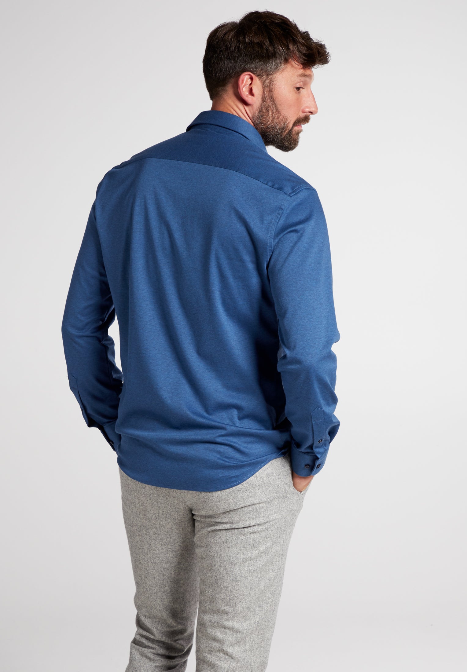 ETERNA 1863 Modern Fit Jersey Hemd - Ocean Slate Blue - 2159-17-JS82 von Eterna