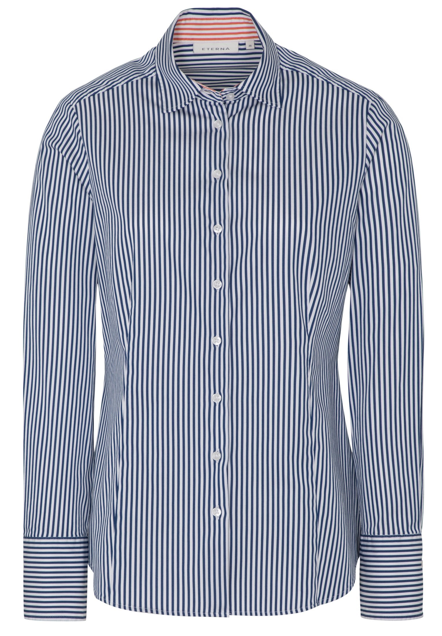 ETERNA CLASSIC FIT Bluse - Ocean Indigo Stripes - 6281-17-D708
