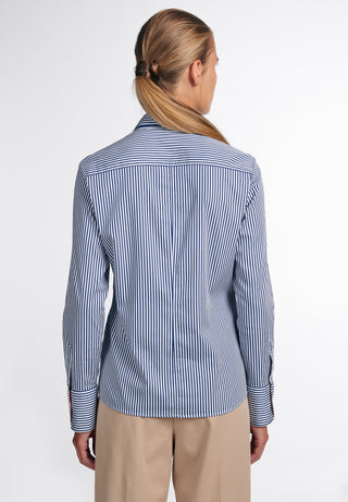 ETERNA CLASSIC FIT Bluse - Ocean Indigo Stripes - 6281-17-D708