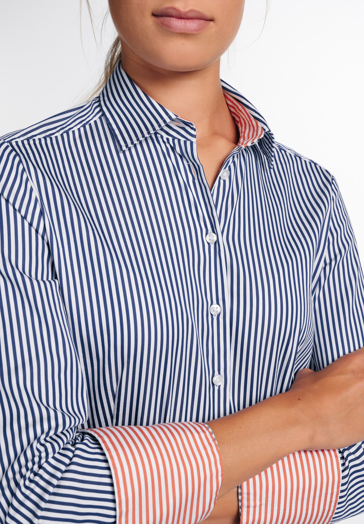 ETERNA CLASSIC FIT Bluse - Ocean Indigo Stripes - 6281-17-D708 von Eterna