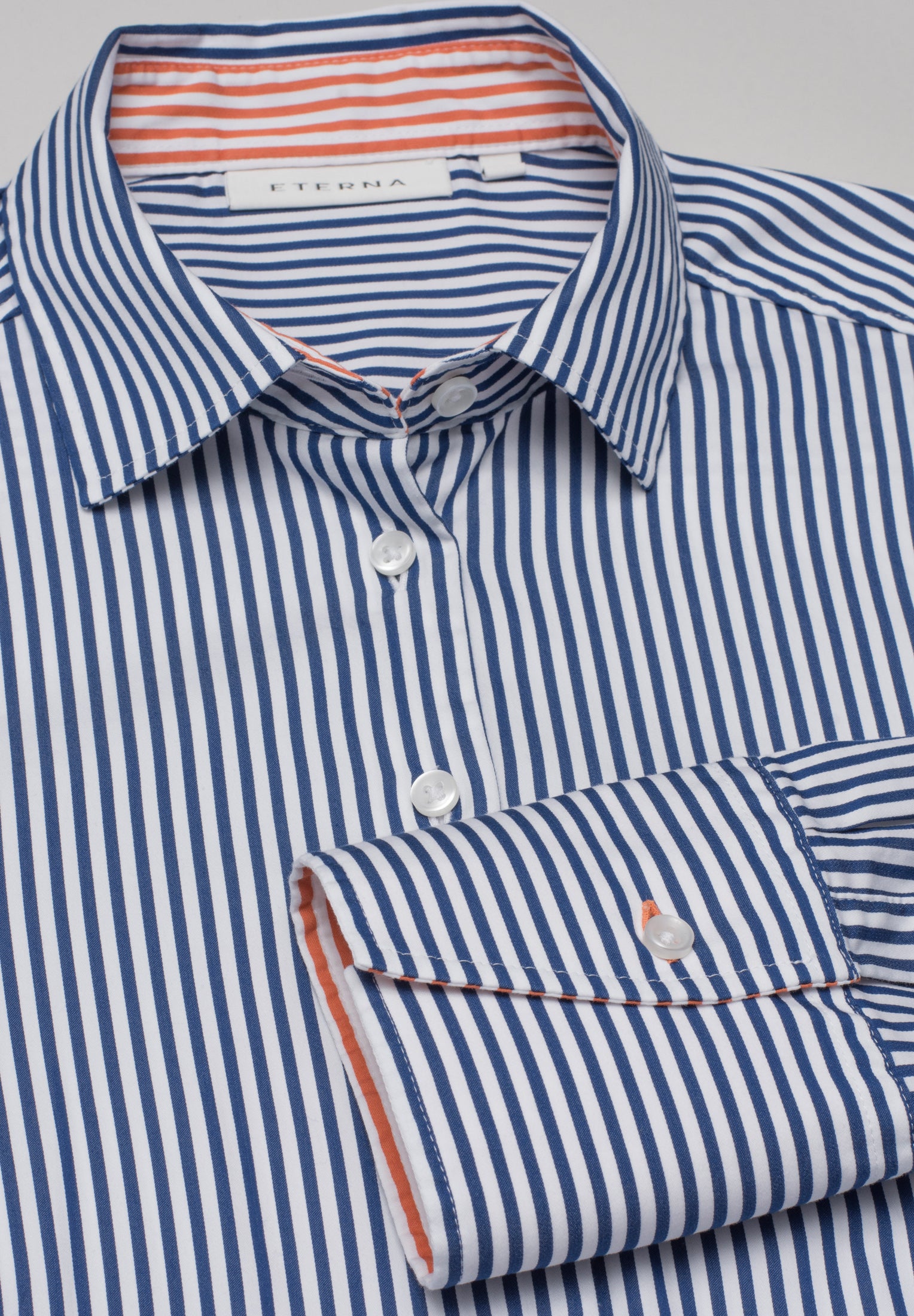 ETERNA CLASSIC FIT Bluse - Ocean Indigo Stripes - 6281-17-D708 von Eterna