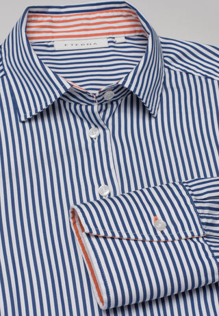 ETERNA CLASSIC FIT Bluse - Ocean Indigo Stripes - 6281-17-D708
