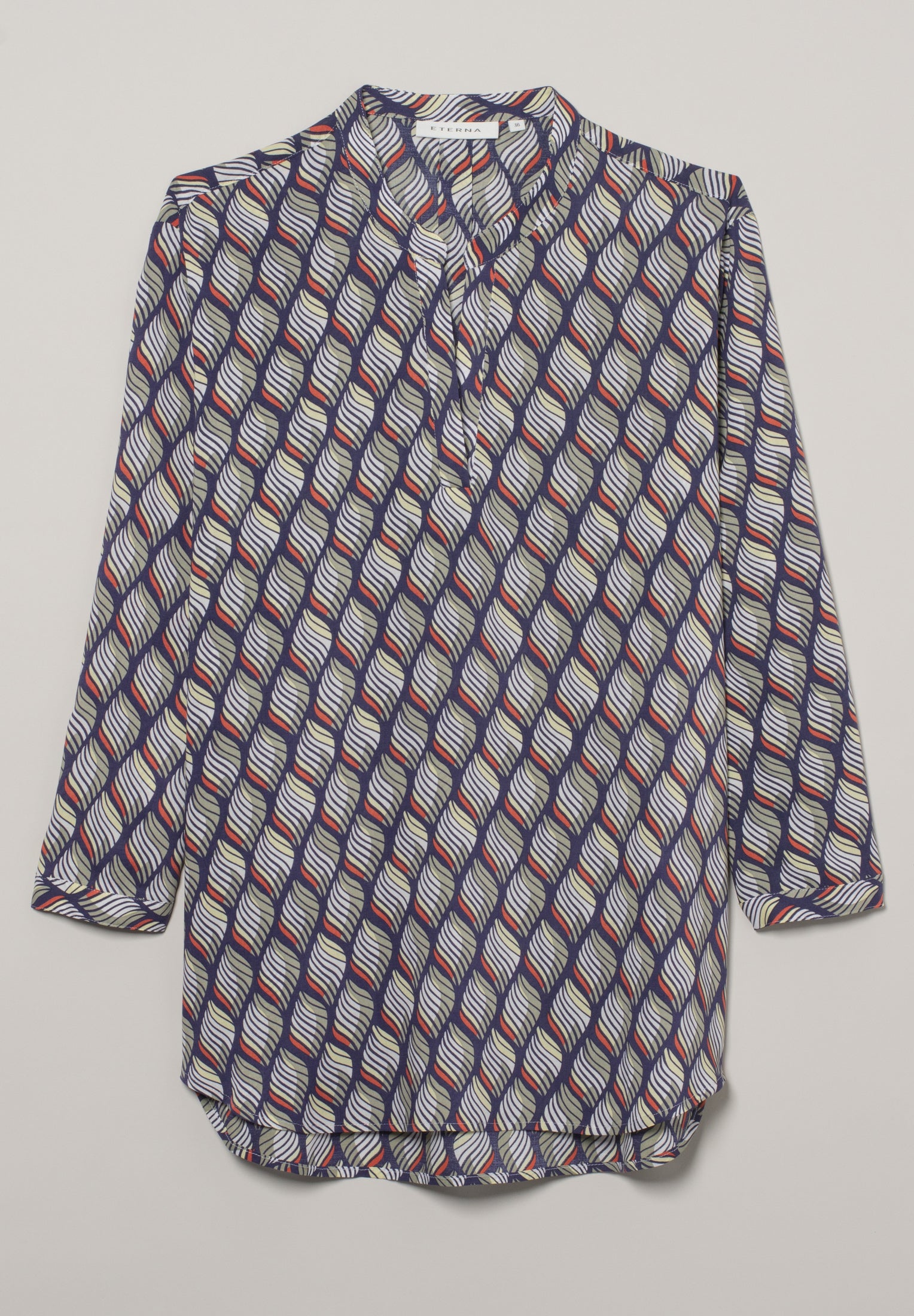 ETERNA Classic Fit Bluse - Lagoon Chevron Iris - 7439-17-R931 von Eterna