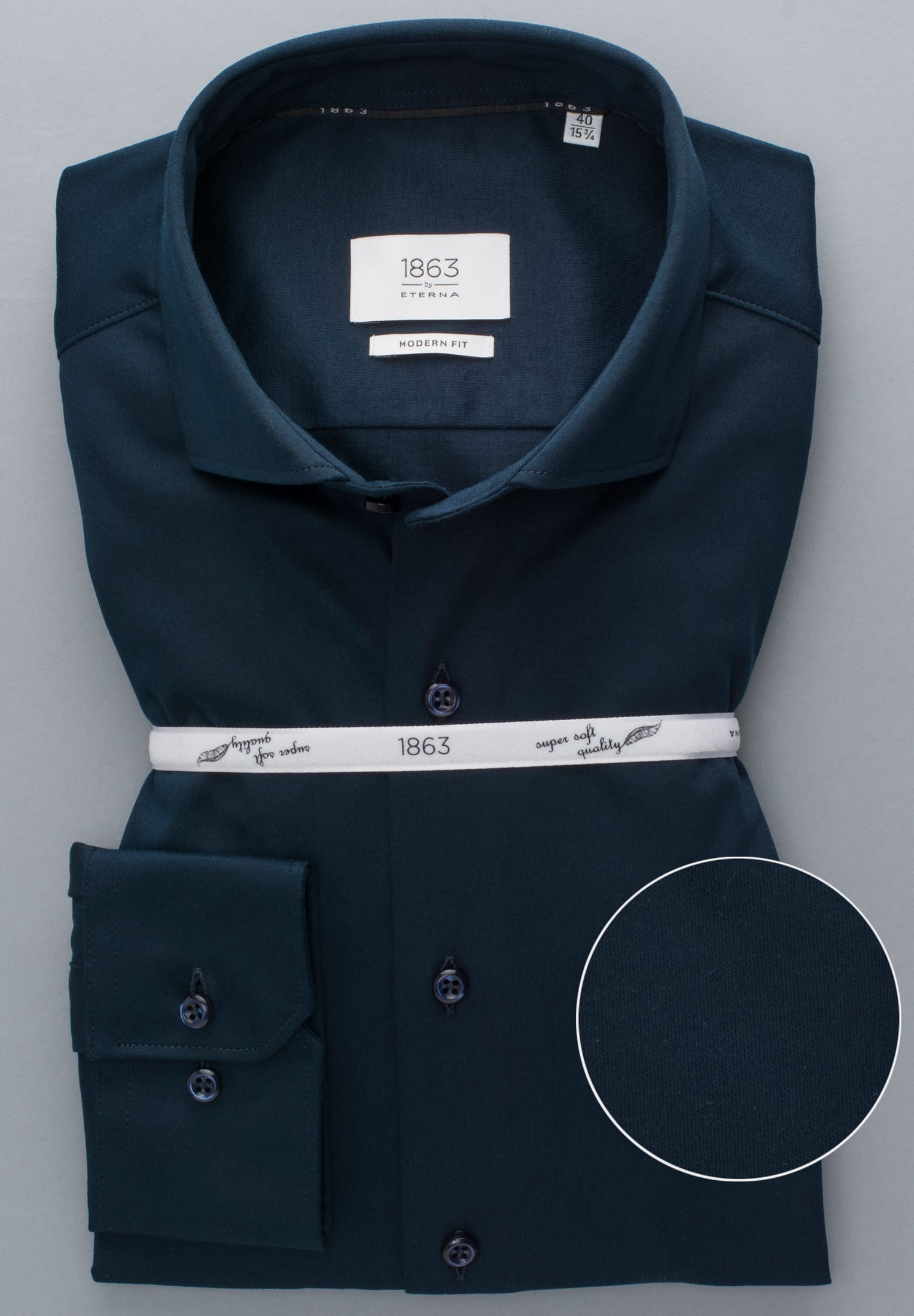 ETERNA 1863 Modern Fit Langarm Hemd - Midnight Ocean - 2159-19-JS82 von Eterna