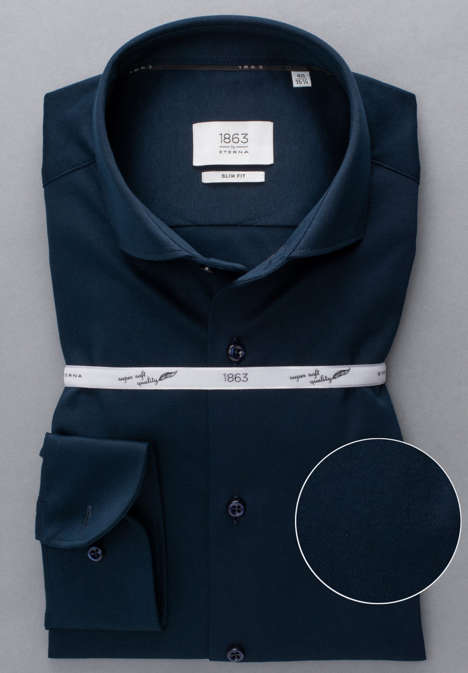 ETERNA 1863 Slim Fit Langarm Hemd - Midnight Ink Blue - 2159-19-YS82 von Eterna