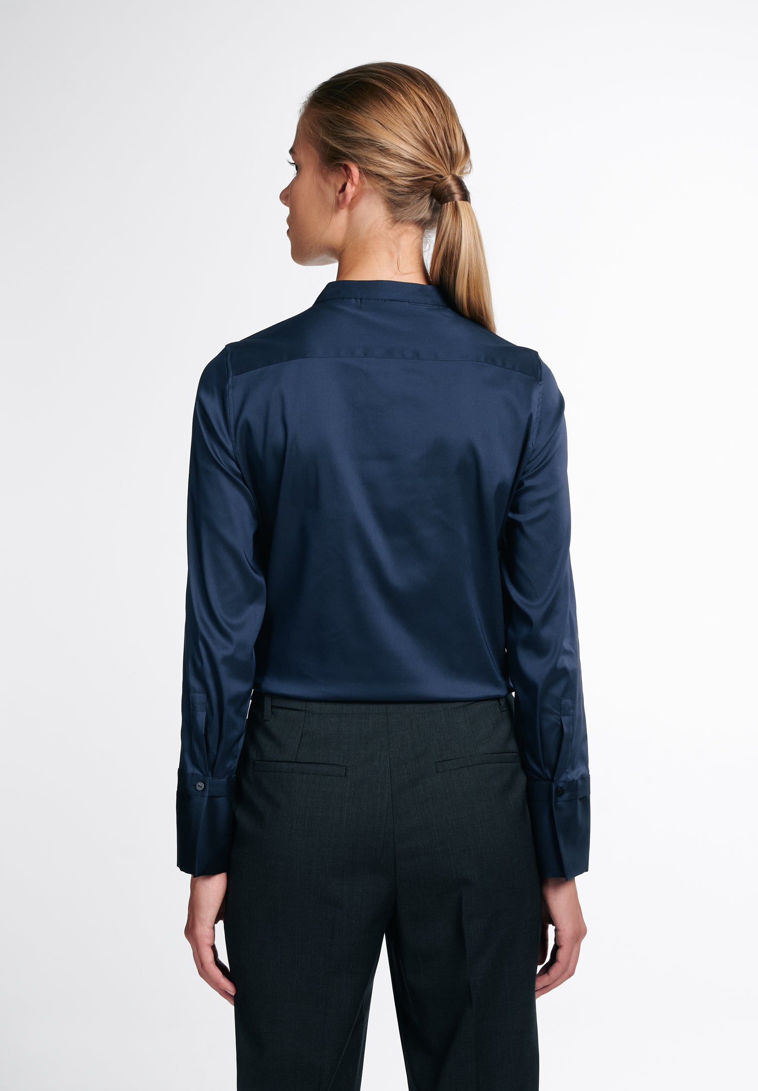 ETERNA FITTED PERFORMANCE SHIRT Langarm Bluse - Midnight Indigo Twill - 5377-19-DF01 von Eterna