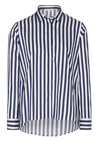 ETERNA CLASSIC FIT Langarm Bluse blau gestreift satin 6285-19-D904