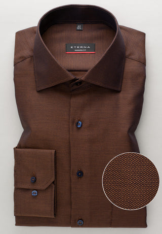 ETERNA MODERN FIT Hemd - Espresso Marron - 3475-28-X19K