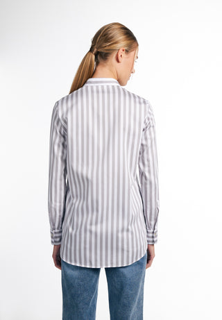 ETERNA CLASSIC FIT Langarm Bluse - Porcelain Stripe Grey - 6285-32-D933