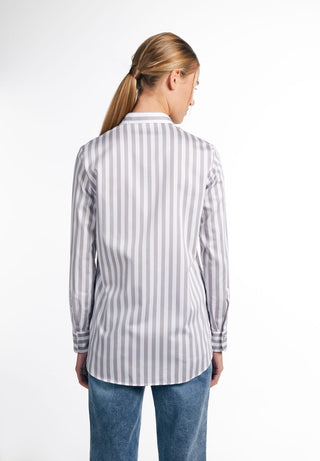 ETERNA CLASSIC FIT Langarm Bluse - Porcelain Stripe Grey - 6285-32-D933