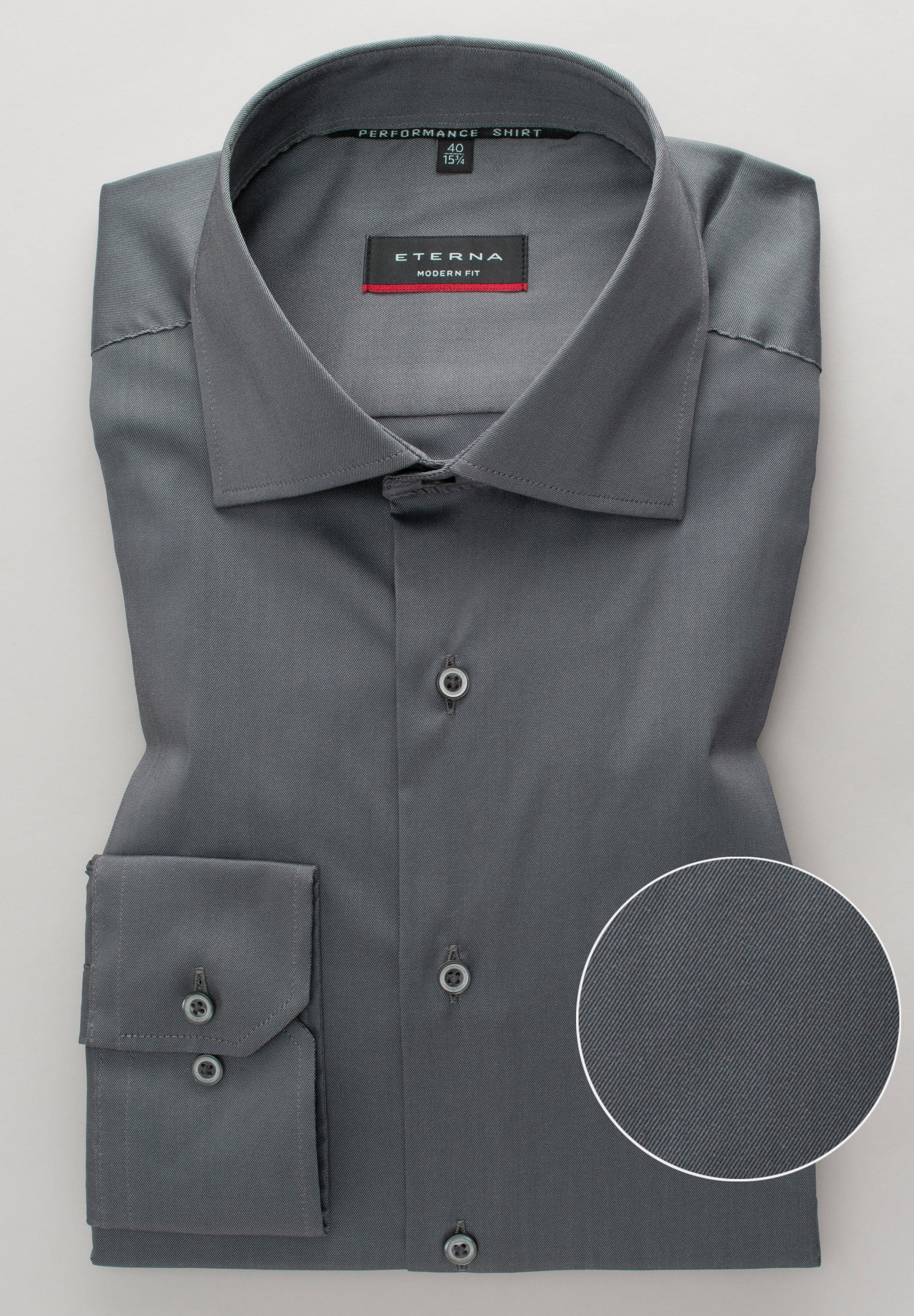 ETERNA MODERN FIT Performance Shirt - Steel Dusk Grey - 3377-35-X18K von Eterna