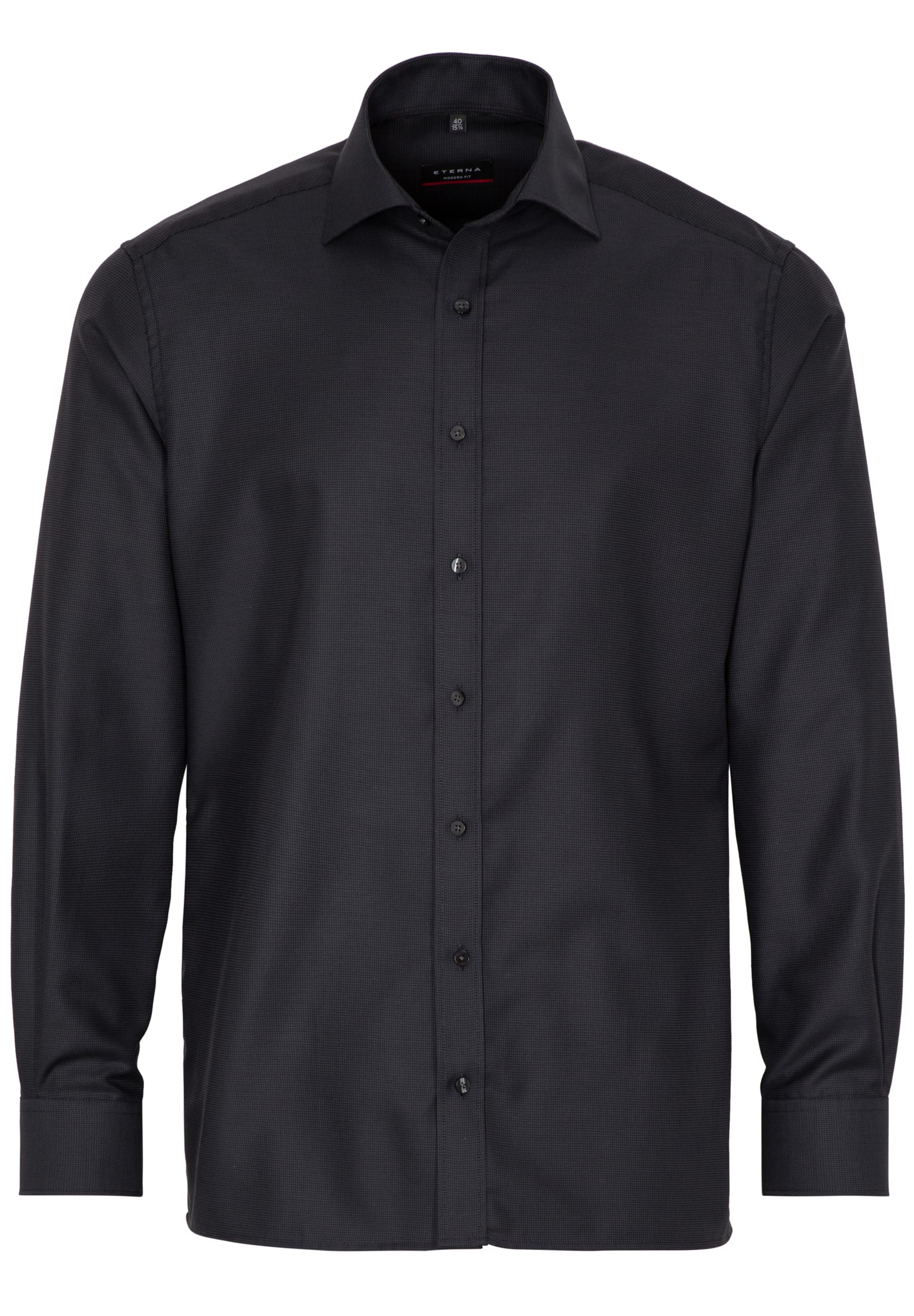 ETERNA MODERN FIT Langarm Hemd - Night Ink Texture - 3116-38-X177