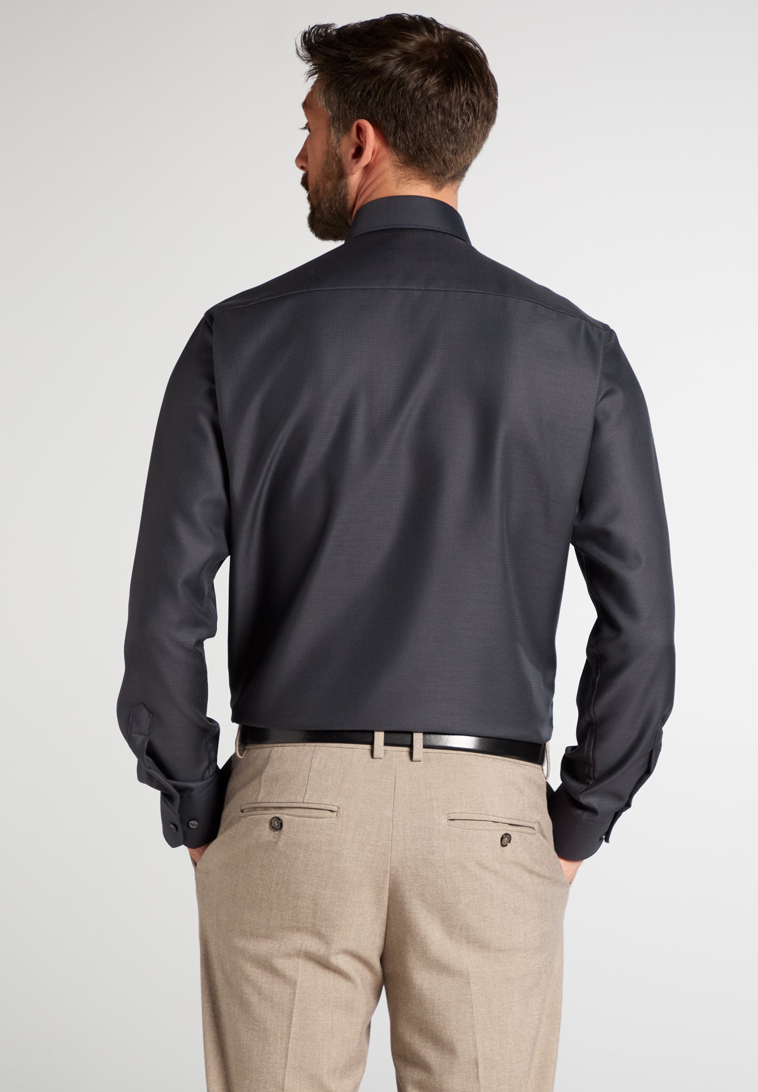 ETERNA MODERN FIT Langarm Hemd - Night Ink Texture - 3116-38-X177 von Eterna