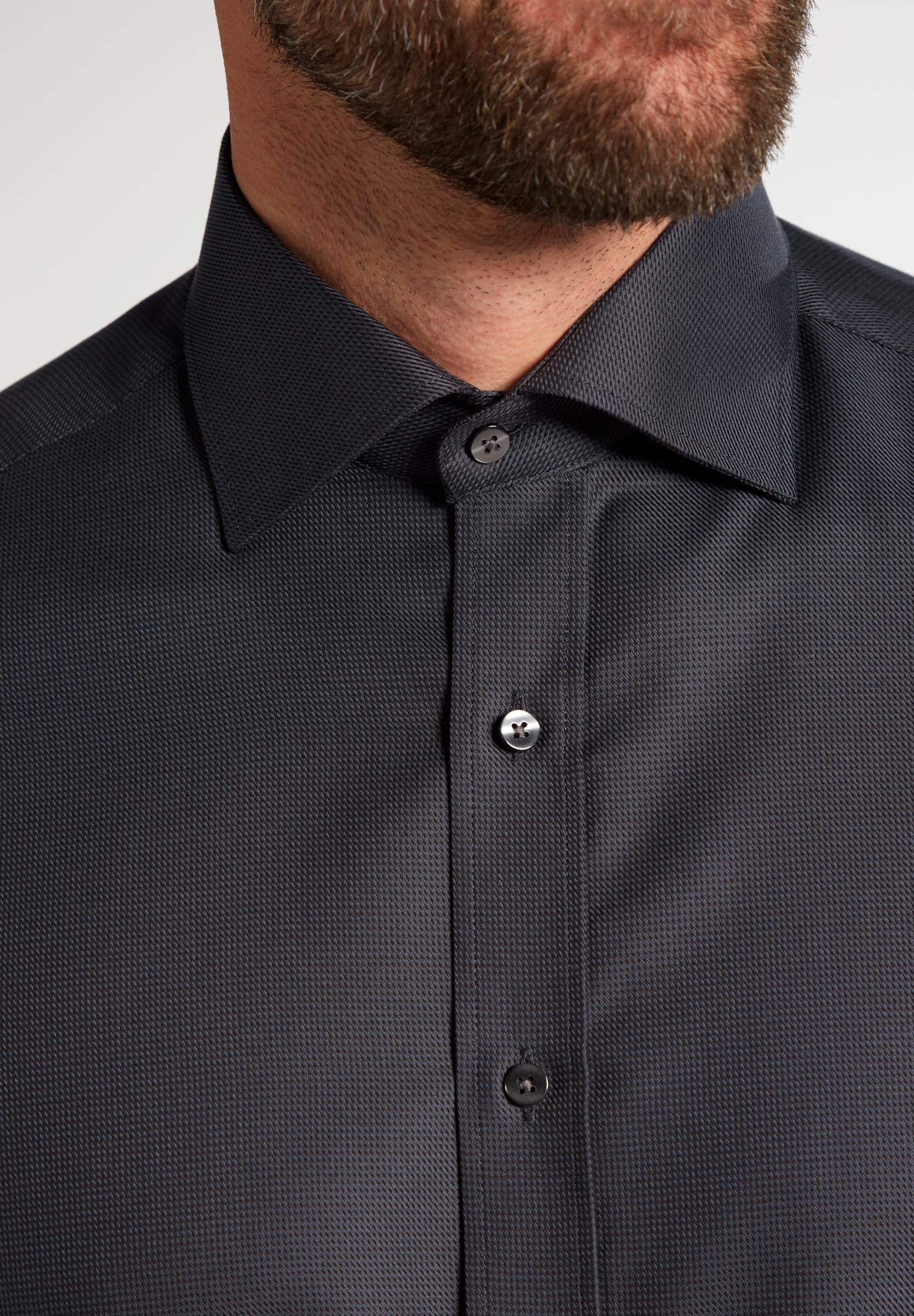 ETERNA MODERN FIT Langarm Hemd - Night Ink Texture - 3116-38-X177 von Eterna