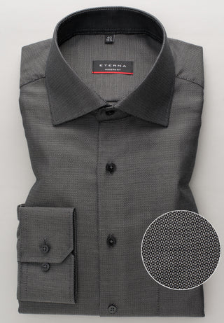 ETERNA MODERN FIT Langarm Hemd - Midnight Graphite - 3475-38-X19K