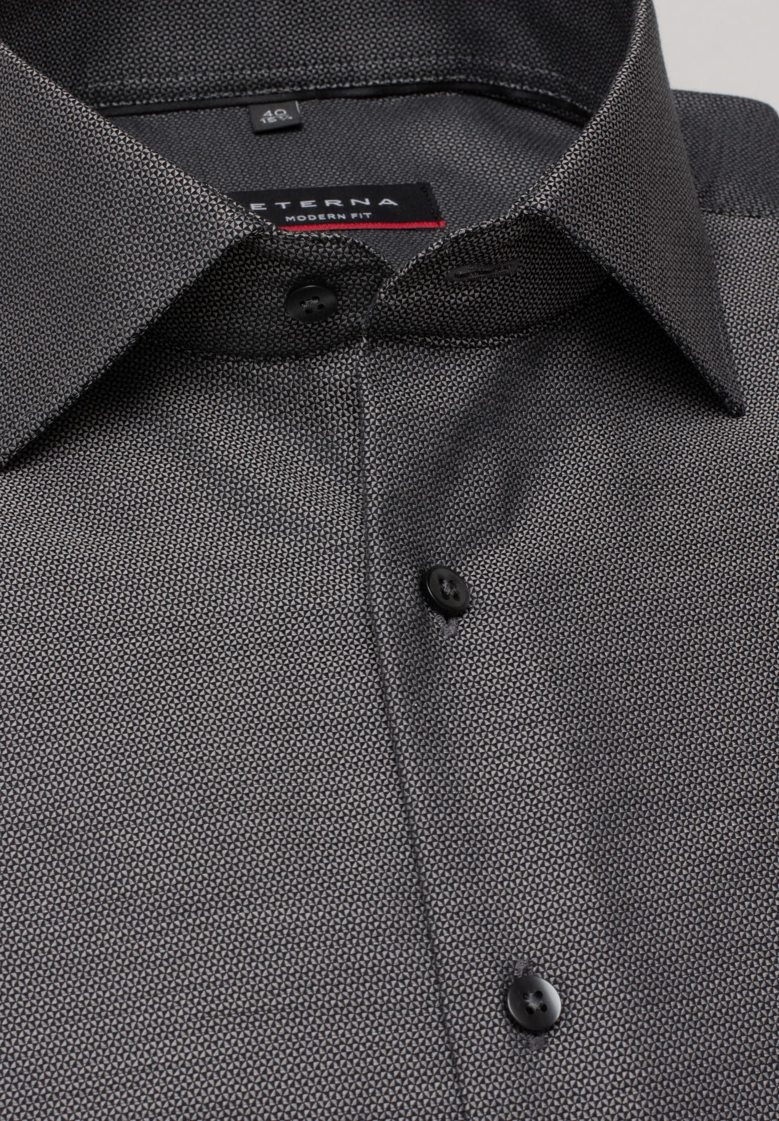 ETERNA MODERN FIT Langarm Hemd - Midnight Graphite - 3475-38-X19K von Eterna