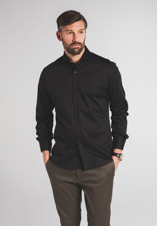 ETERN A 1863 by ETERNA MODERN FIT Langarm Hemd jersey - Nocturne Steel Black - 2159-39-JS82