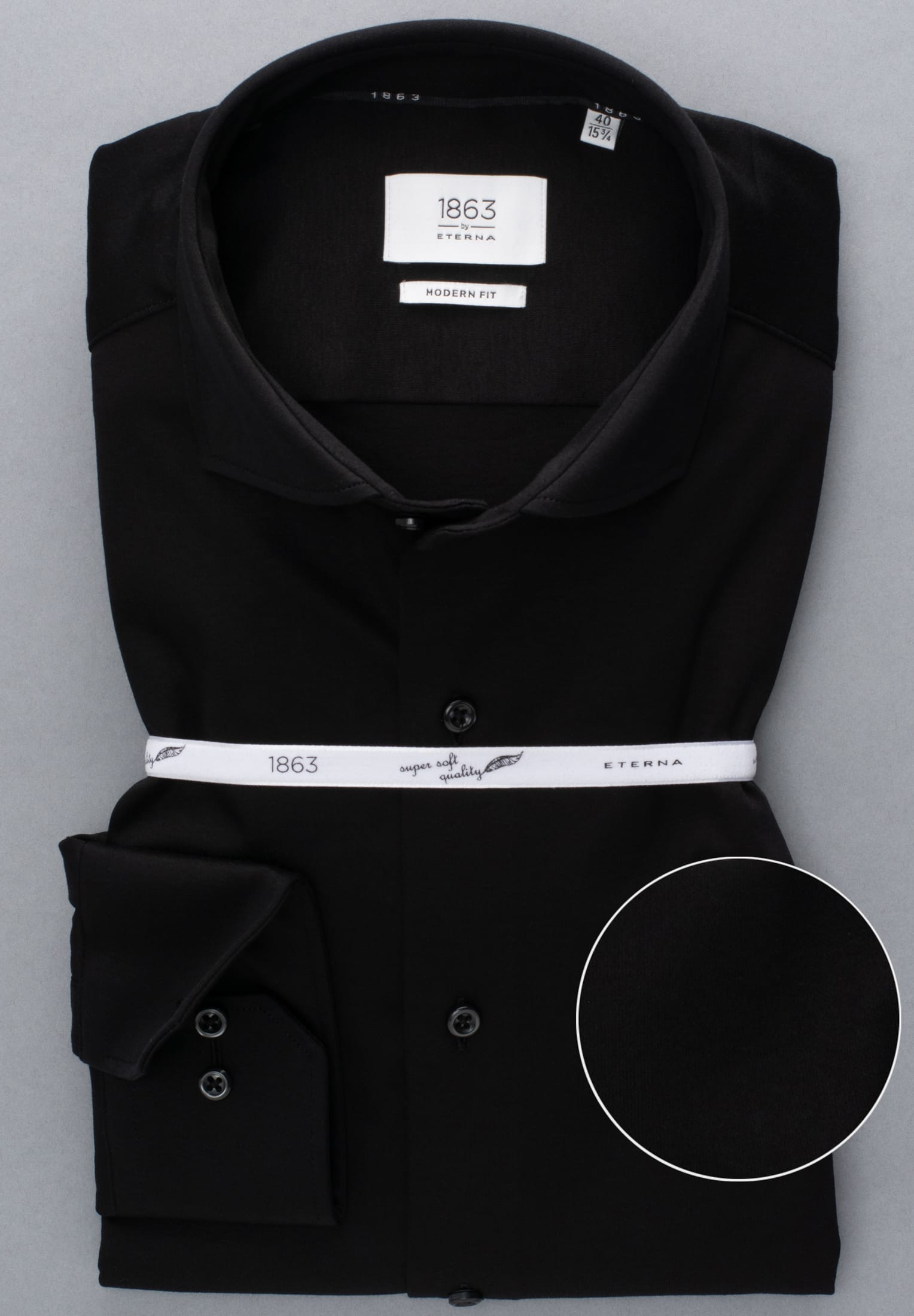 ETERN A 1863 by ETERNA MODERN FIT Langarm Hemd jersey - Nocturne Steel Black - 2159-39-JS82 von Eterna