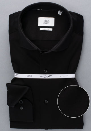 ETERN A 1863 by ETERNA MODERN FIT Langarm Hemd jersey - Nocturne Steel Black - 2159-39-JS82