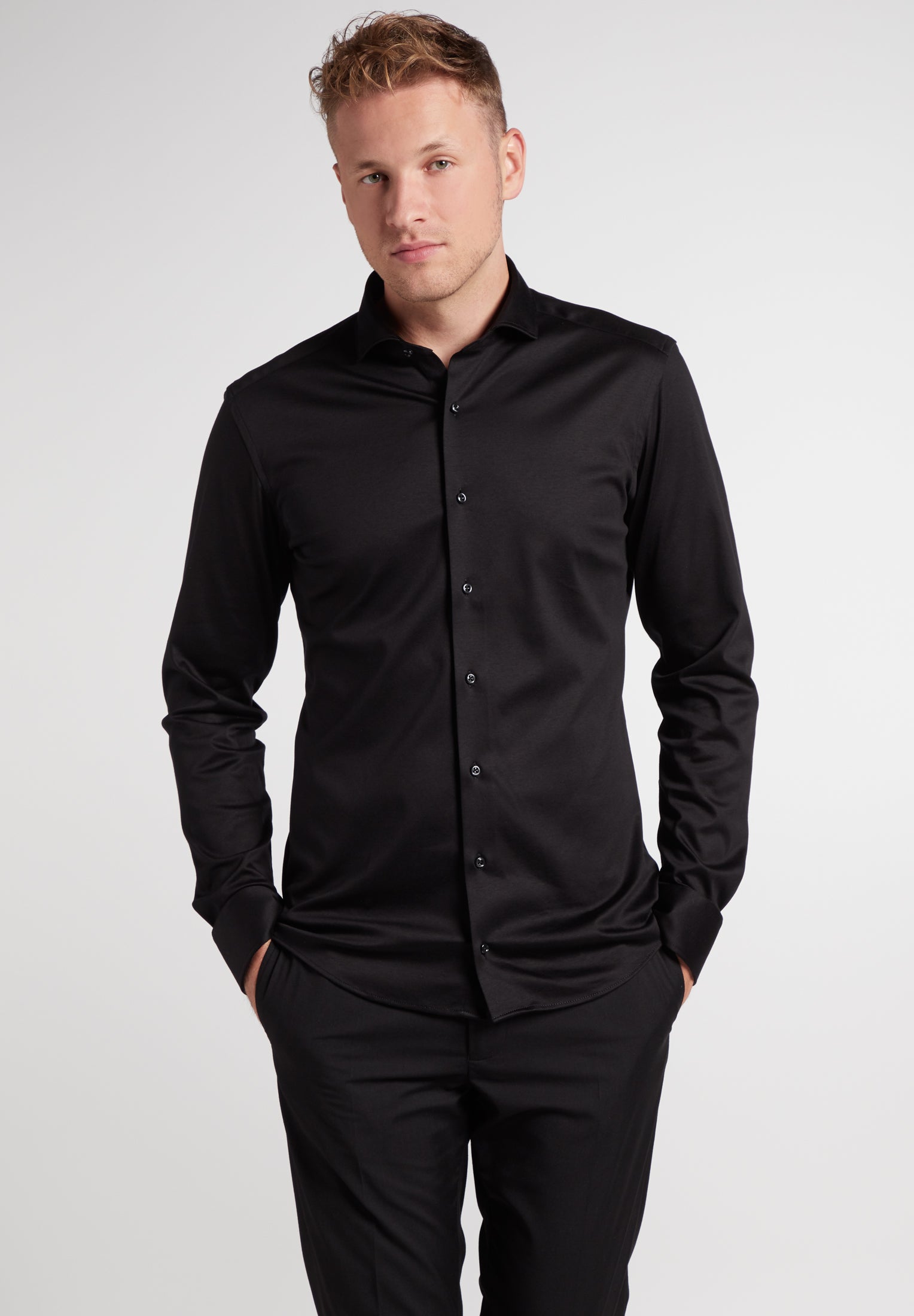 ETERNA 1863 Slim Fit Langarm Hemd - Midnight Ink - 2159-39-YS82 von Eterna
