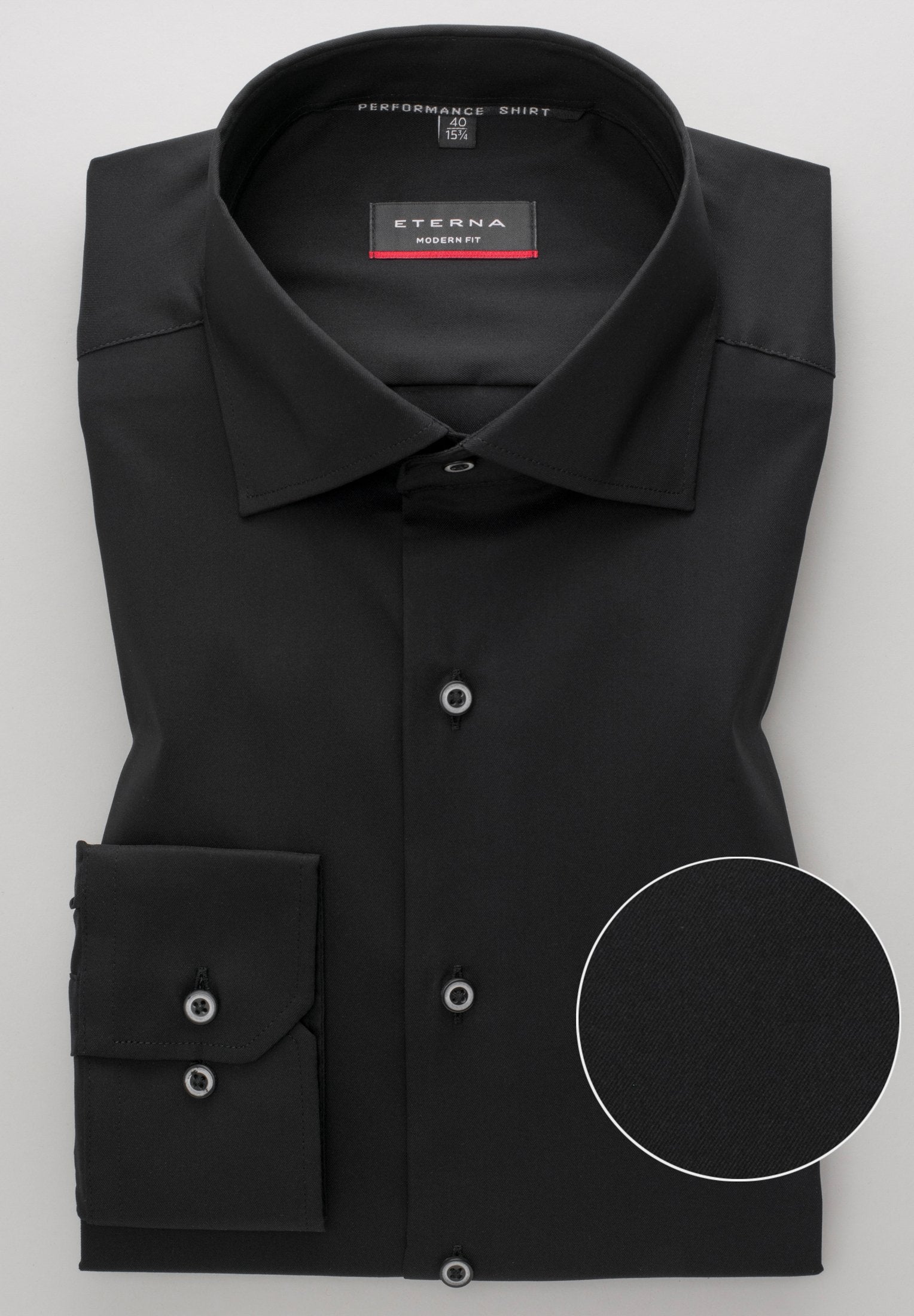 ETERNA MODERN FIT Performance Shirt Langarm Hemd - Noir Jet Black - 3377-39-X18K von Eterna