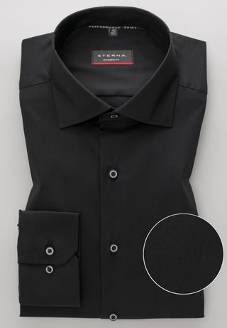 ETERNA MODERN FIT Performance Shirt Langarm Hemd - Noir Jet Black - 3377-39-X18K