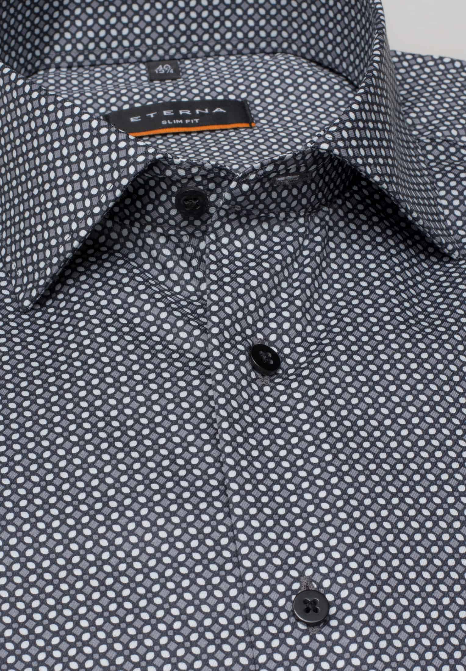 ETERNA SLIM FIT Langarm Hemd - Dappled Granite Grey - 3391-39-F170