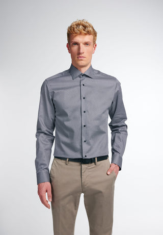 ETERNA SLIM FIT Langarm Hemd - Dappled Granite Grey - 3391-39-F170