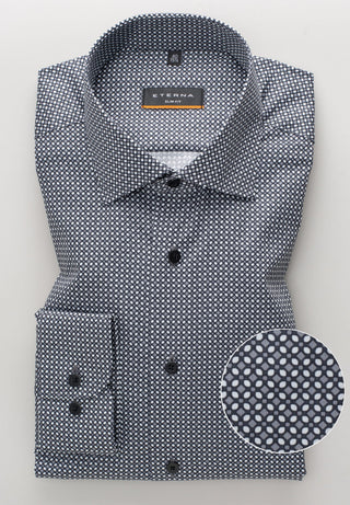 ETERNA SLIM FIT Langarm Hemd - Dappled Granite Grey - 3391-39-F170