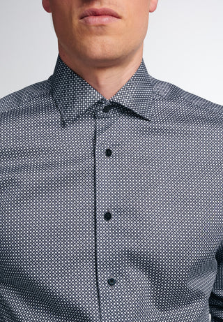 ETERNA SLIM FIT Langarm Hemd - Dappled Granite Grey - 3391-39-F170
