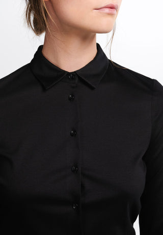 ETERNA FITTED Langarm Bluse - Midnight Noir - 5158-39-DF05