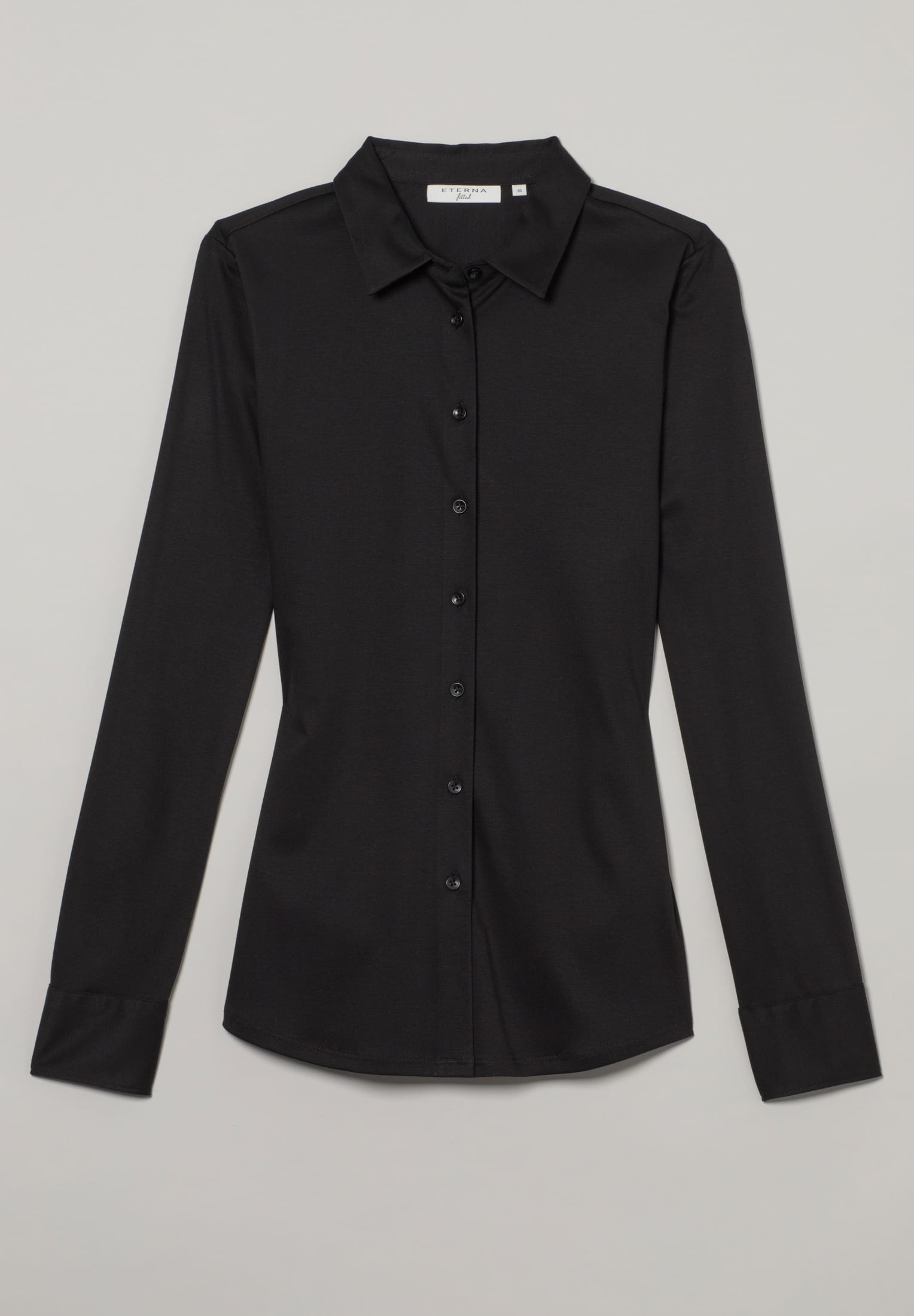 ETERNA FITTED Langarm Bluse - Midnight Noir - 5158-39-DF05 von Eterna