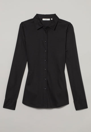 ETERNA FITTED Langarm Bluse - Midnight Noir - 5158-39-DF05
