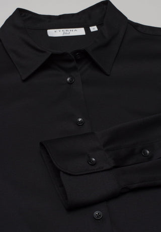 ETERNA FITTED Langarm Bluse - Midnight Noir - 5158-39-DF05