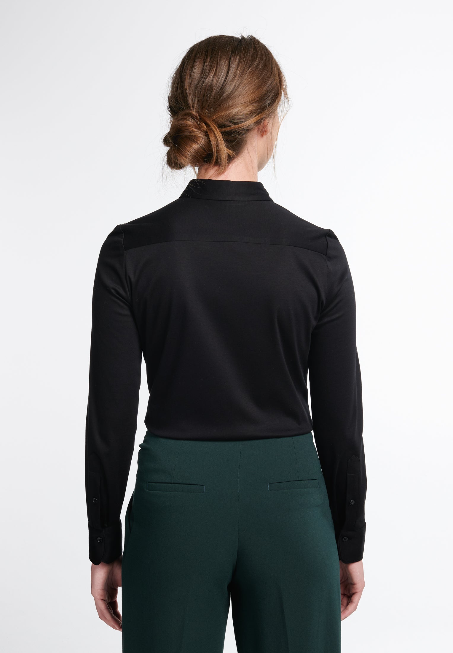 ETERNA FITTED Langarm Bluse - Midnight Noir - 5158-39-DF05 von Eterna