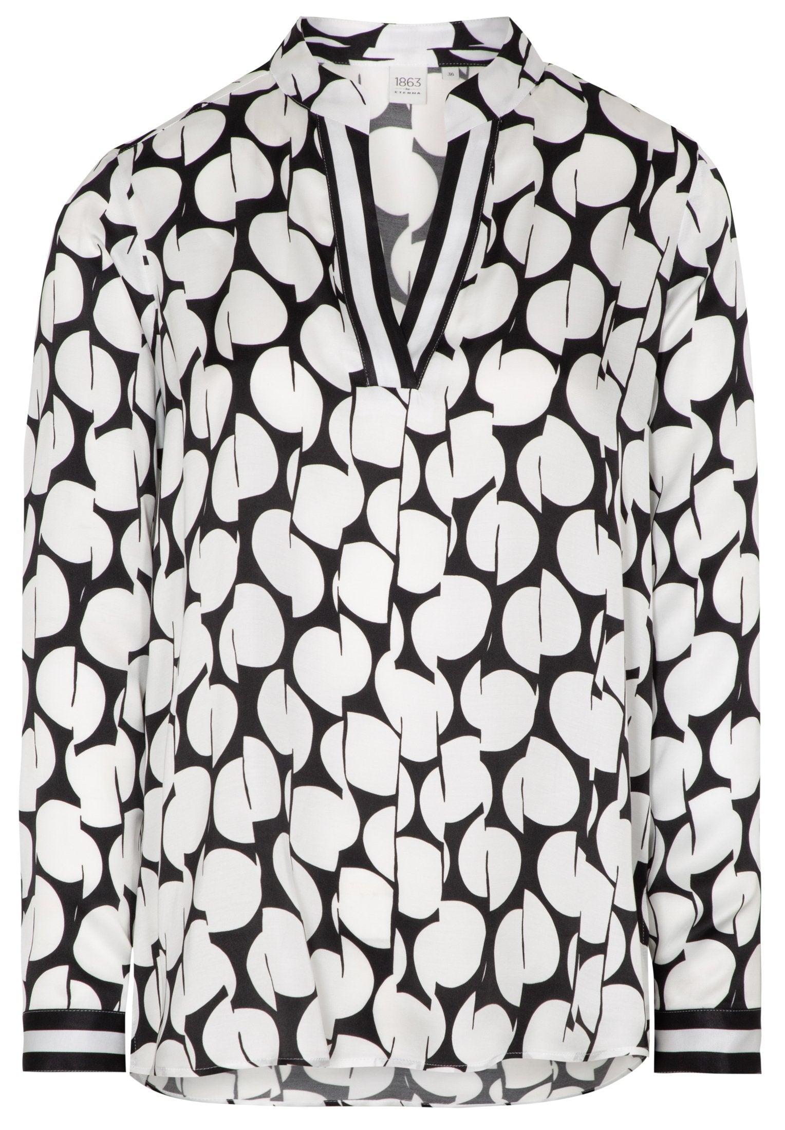 ETERNA 1863 Langarm Bluse - Ivory Noir Confetti - 7098-39-DS09