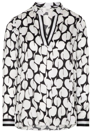 ETERNA 1863 Langarm Bluse - Ivory Noir Confetti - 7098-39-DS09