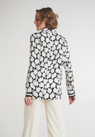 ETERNA 1863 Langarm Bluse - Ivory Noir Confetti - 7098-39-DS09