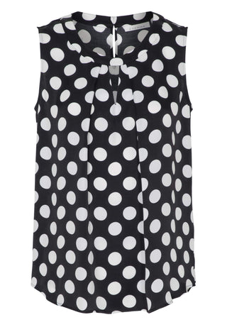 ETERNA CLASSIC FIT ohne Arm Bluse - Polka Noir Ivory - 7189-39-A737