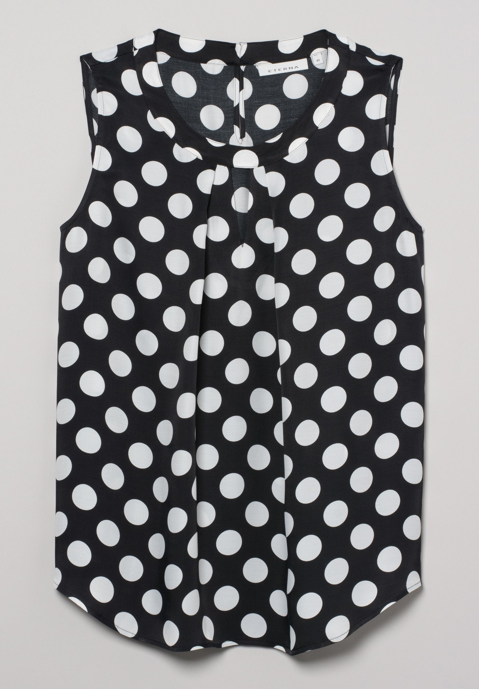 ETERNA CLASSIC FIT ohne Arm Bluse - Polka Noir Ivory - 7189-39-A737 von Eterna