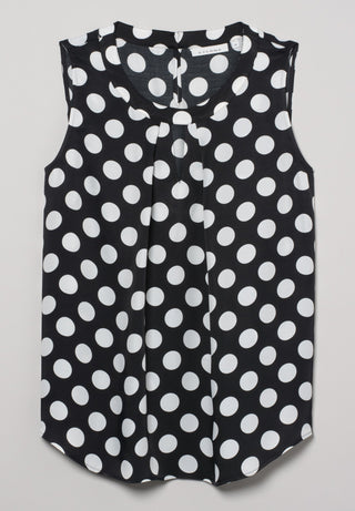 ETERNA CLASSIC FIT ohne Arm Bluse - Polka Noir Ivory - 7189-39-A737