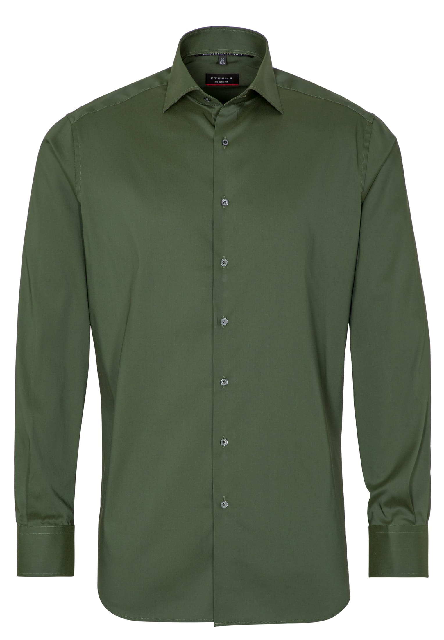 ETERNA MODERN FIT Performance Shirt Langarm Hemd - Forest Spruce Green - 3377-45-X18K