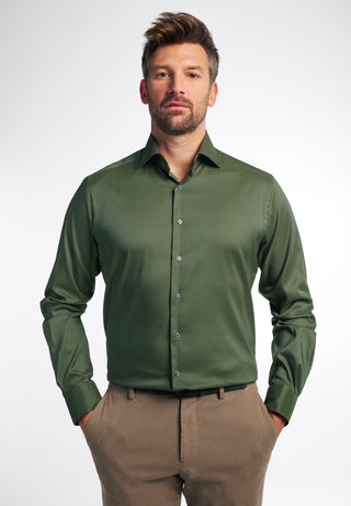 ETERNA MODERN FIT Performance Shirt Langarm Hemd - Forest Spruce Green - 3377-45-X18K
