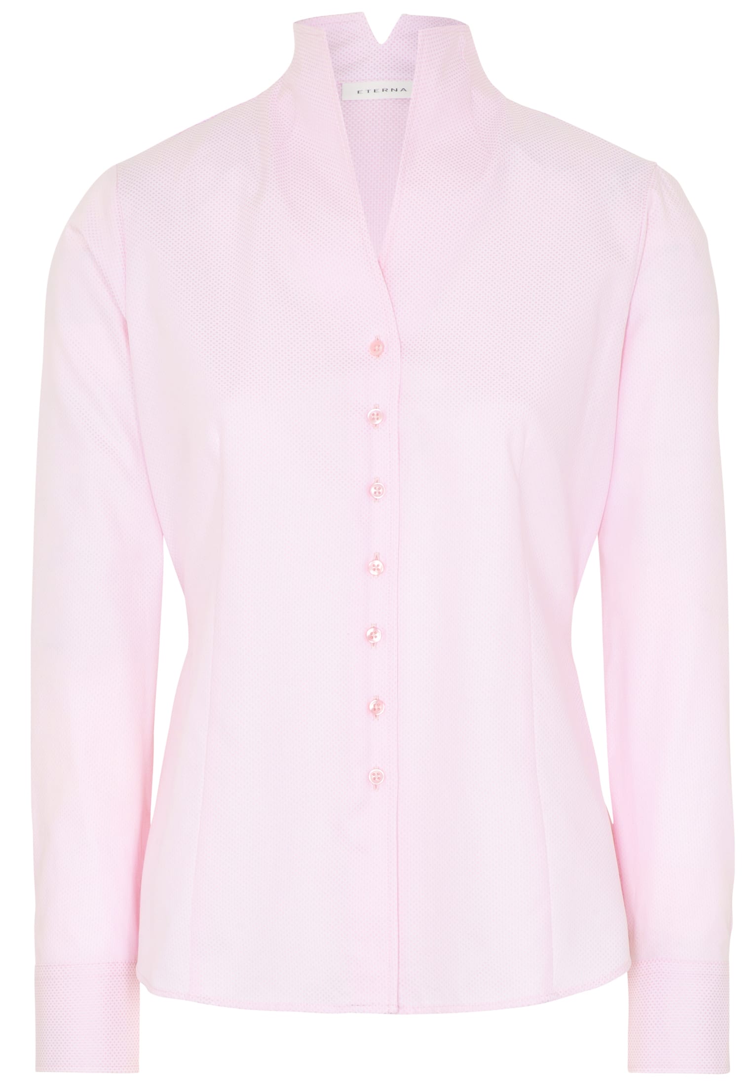 ETERNA CLASSIC FIT Langarm Bluse - Blush Dot Weave - 7001-51-D775