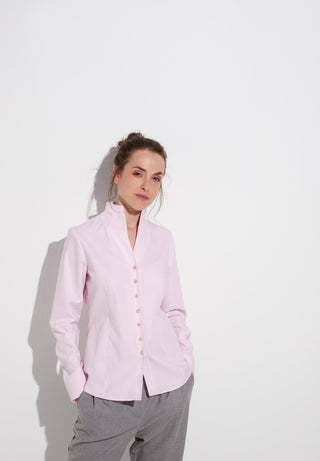ETERNA CLASSIC FIT Langarm Bluse - Blush Dot Weave - 7001-51-D775