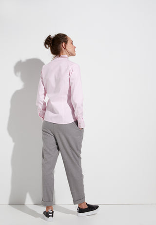 ETERNA CLASSIC FIT Langarm Bluse - Blush Dot Weave - 7001-51-D775