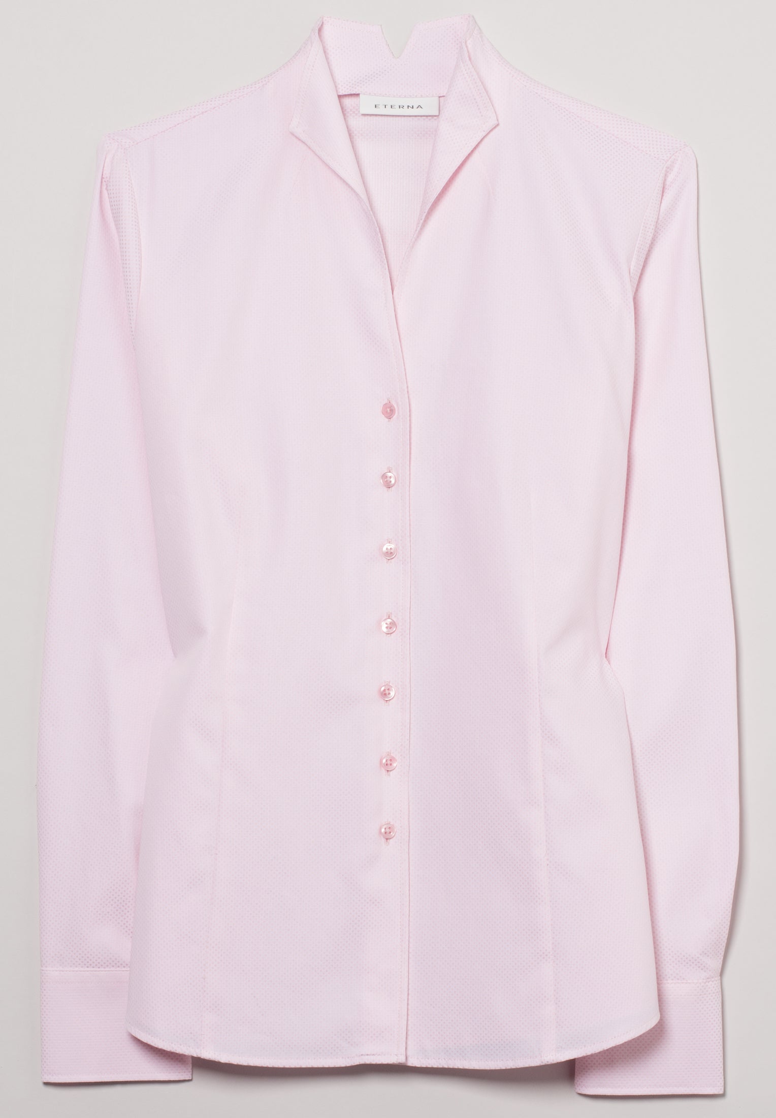 ETERNA CLASSIC FIT Langarm Bluse - Blush Dot Weave - 7001-51-D775