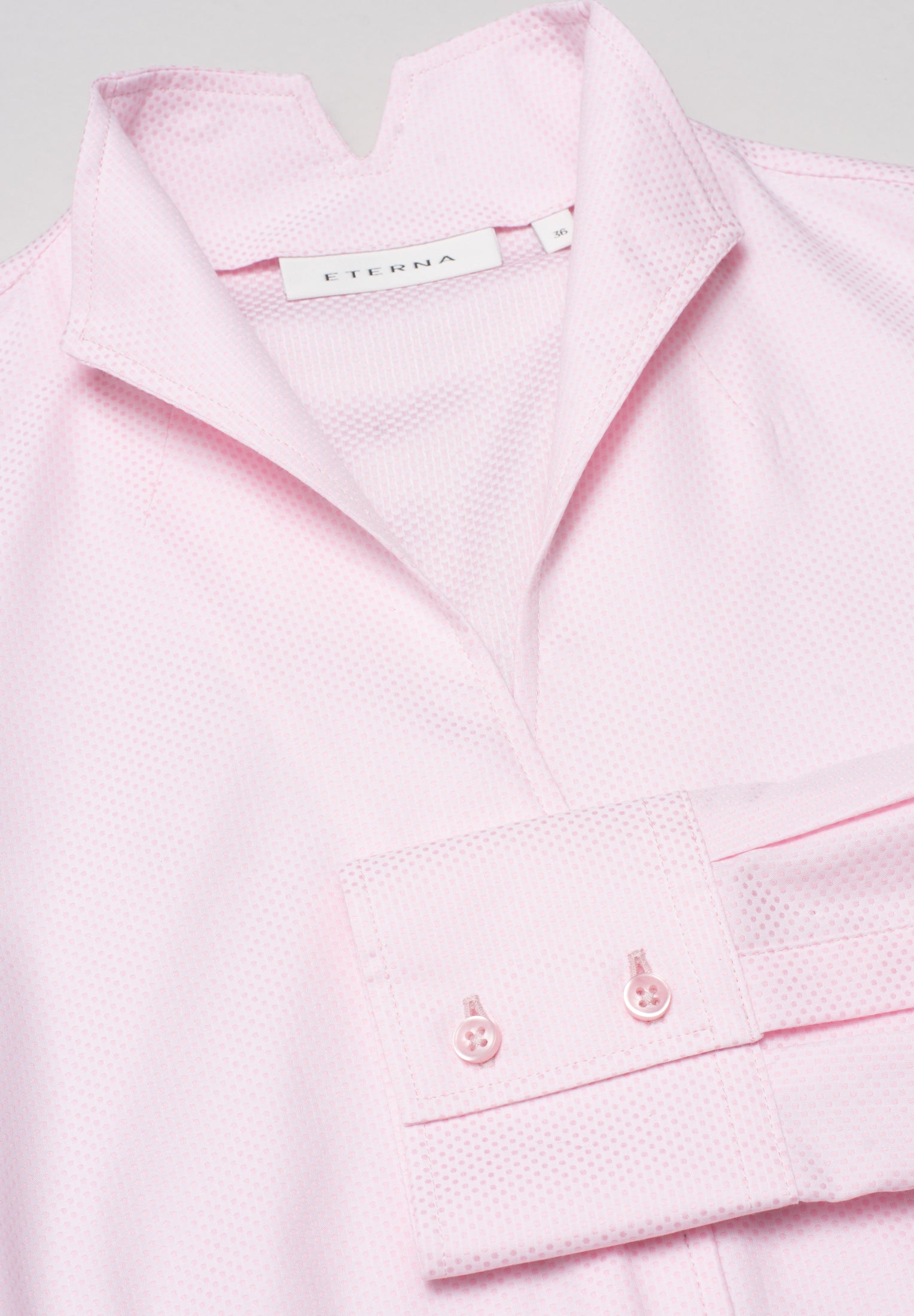 ETERNA CLASSIC FIT Langarm Bluse - Blush Dot Weave - 7001-51-D775 von Eterna